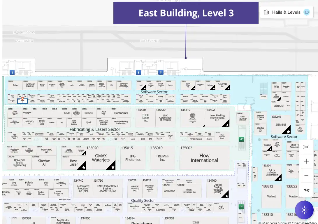 IMTS 2026 floor plan — Skody at Booth 135656, McCormick Place East Building Level 3, Chicago