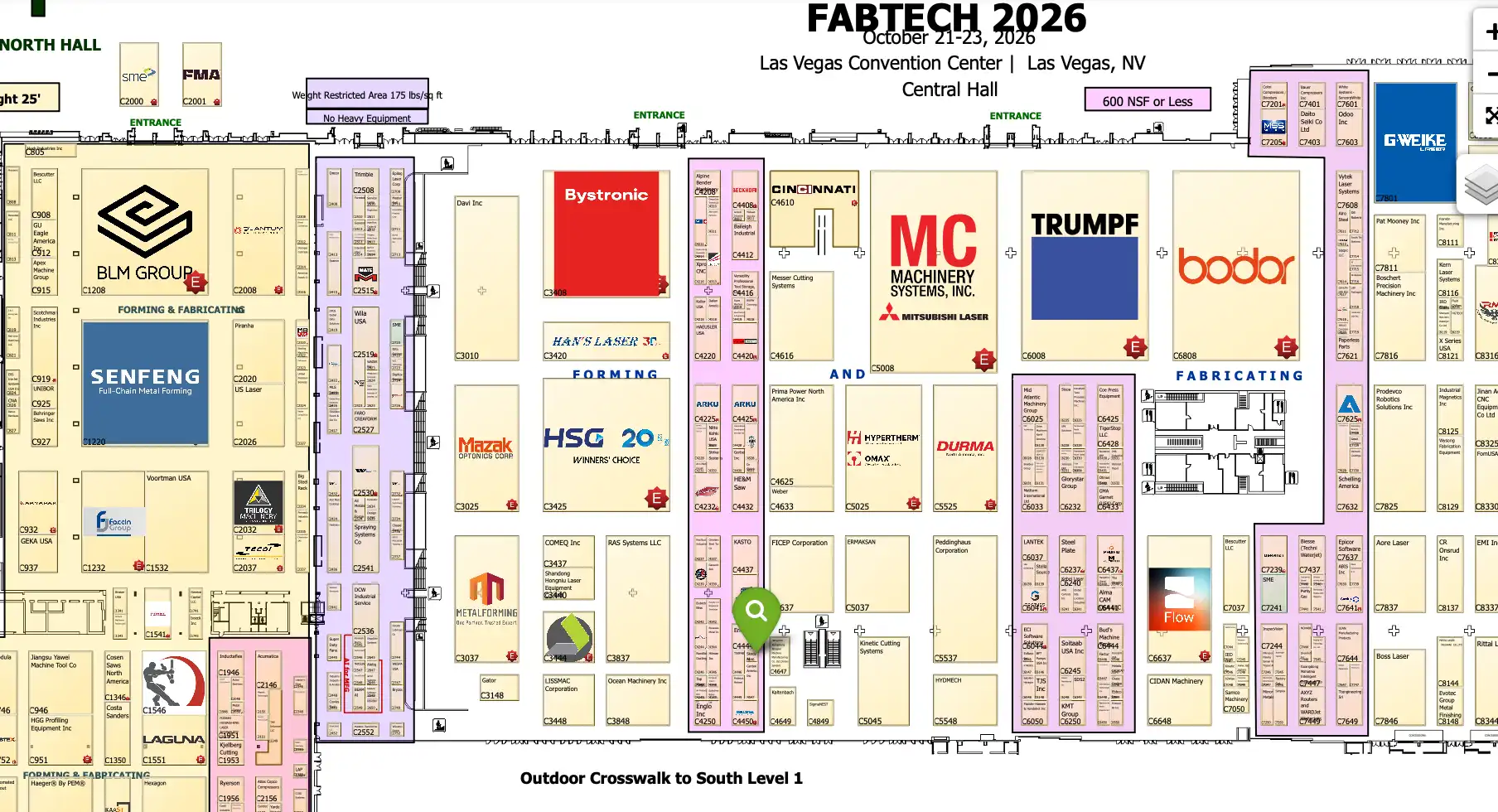 FABTECH 2026 floor plan — Skody at Booth C4546, Las Vegas Convention Center Central Hall